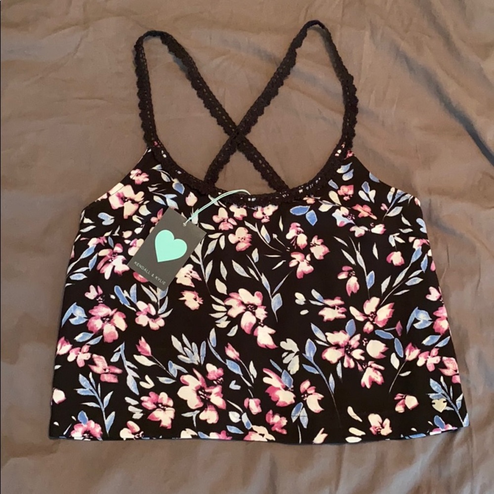 Kendall & Kylie Floral Crop Top